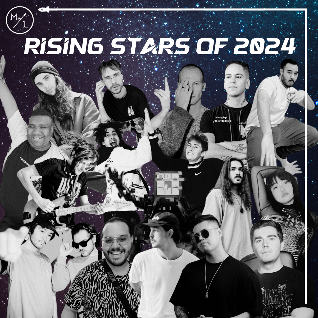Collage of artists selected as Moon Lvnding Rising Stars for 2024.