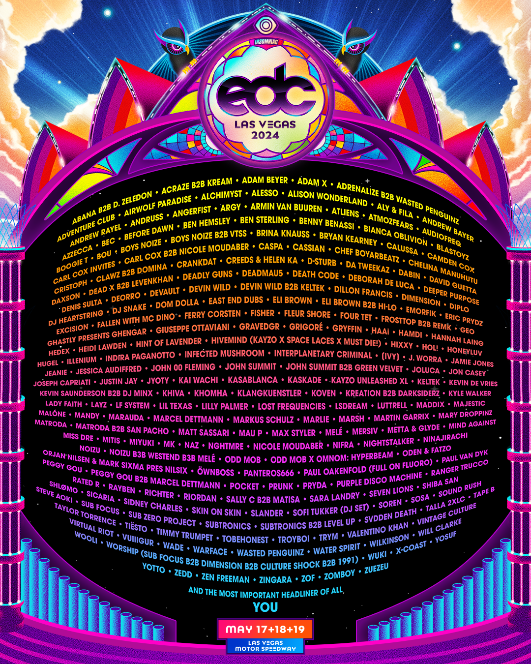 EDC LV 2024 Reveals Lineup and New Layout Moon Lvnding