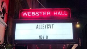 ALLEYCVT name on the Webster Hall billboard