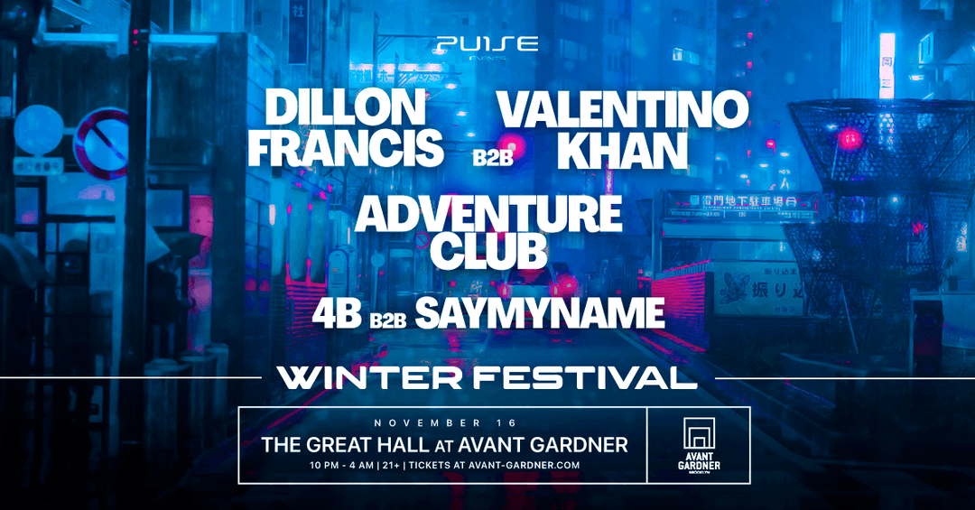 Lineup flyer for Pulse Events' Winter Festival