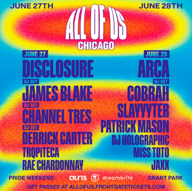 Lineup poster for All Of Us Chicago