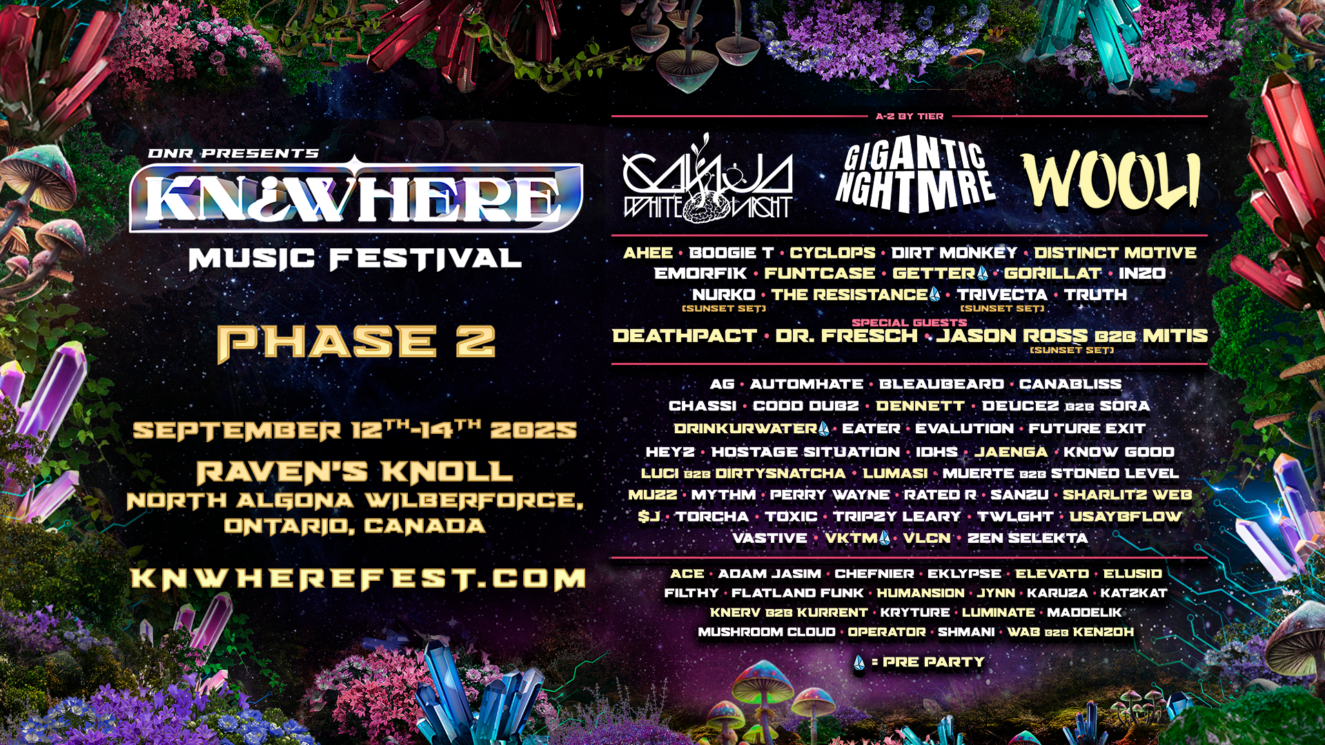 KN¿WHERE Phase 2 Lineup Artists