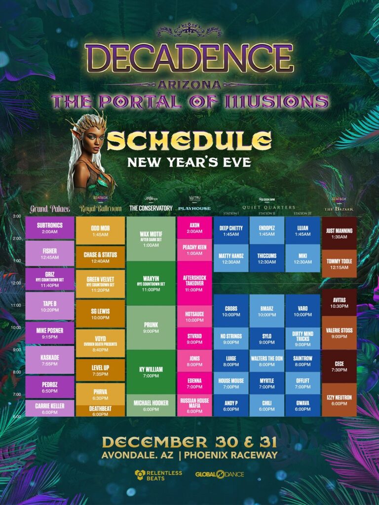 Decadence Arizona NYE Lineup