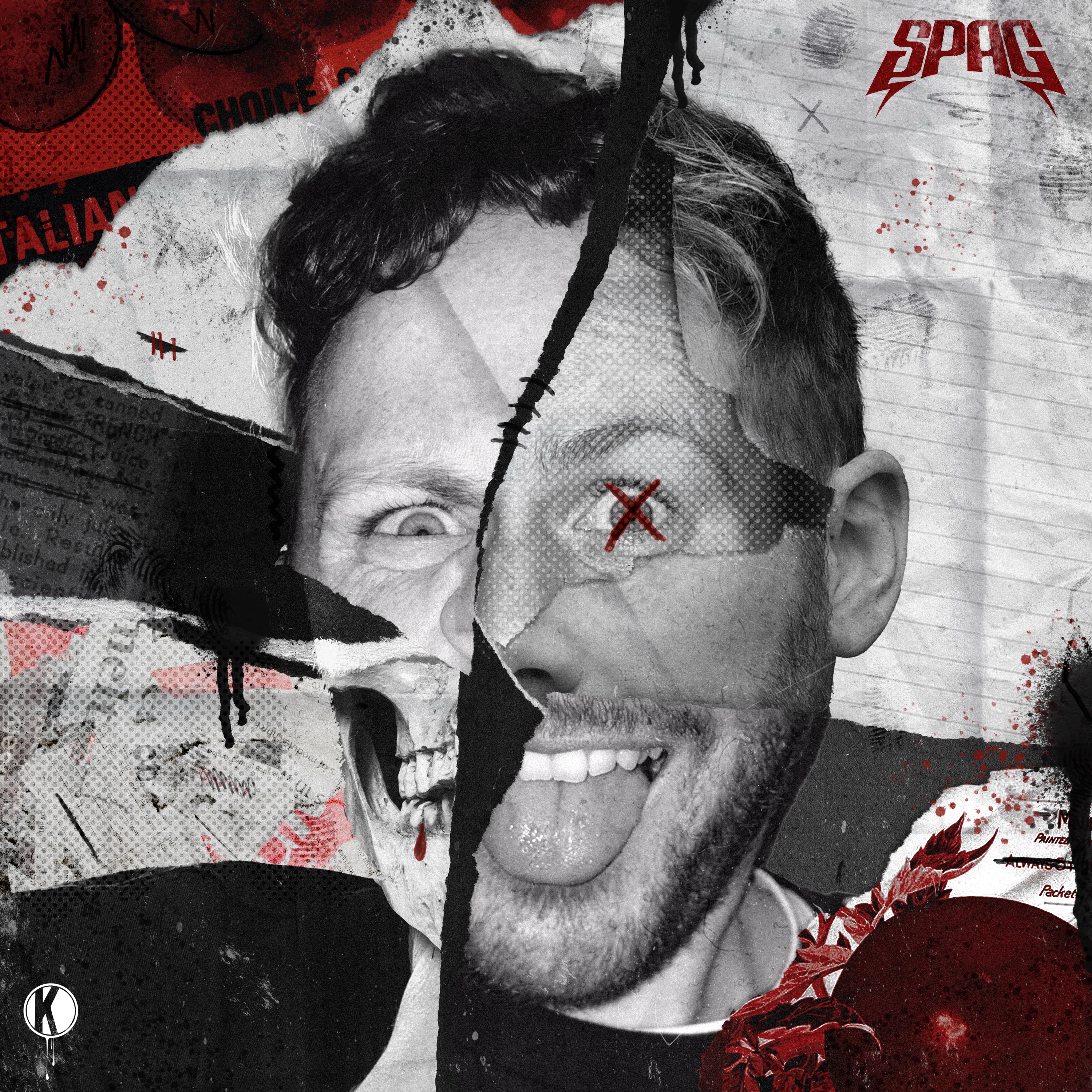This is spag cover art with ripped up pictures like old comic books