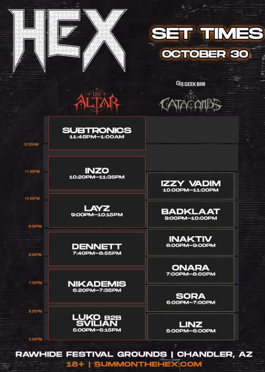 Friday HEX lineup